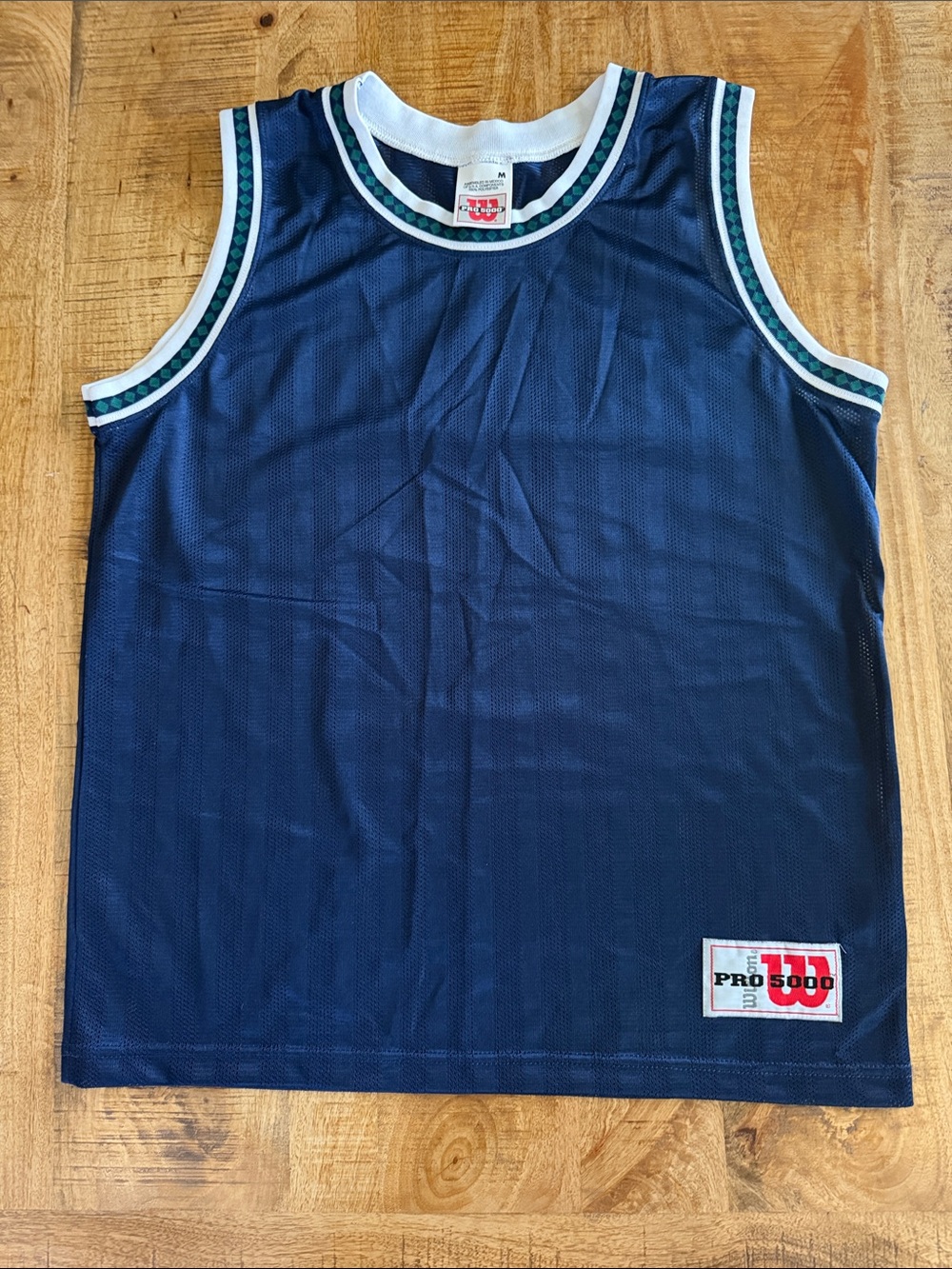 Wilson Navy Mesh Athletic Jersey with White & Teal Trim